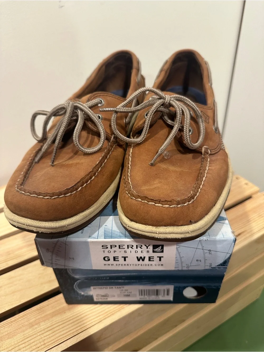 Sperry Men's Tan Leather Boat Shoes 10M